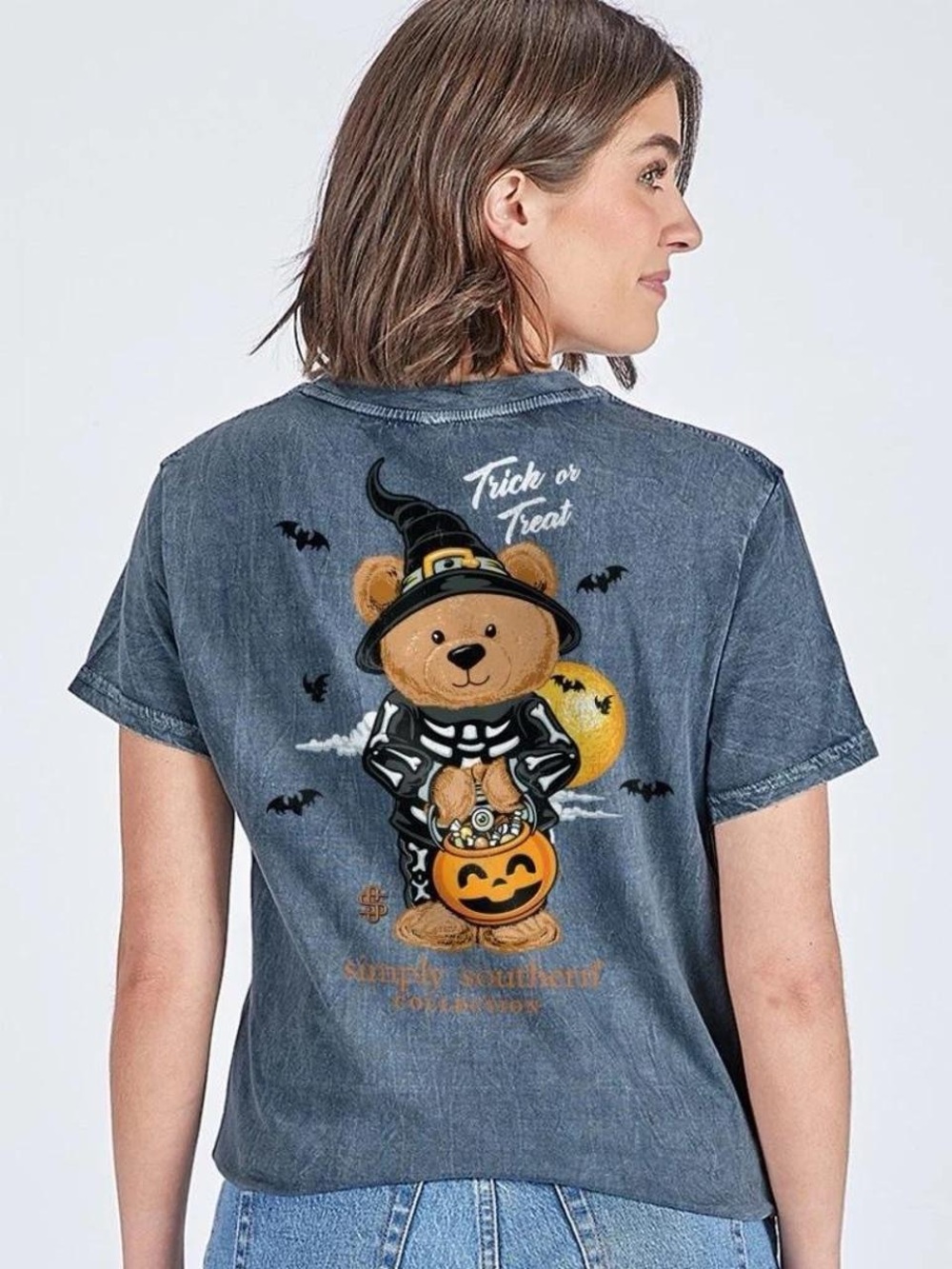 SIMPLY SOUTHERN TEDDY CANDY FALL WASHED COAL T-SHIRT size L NWT